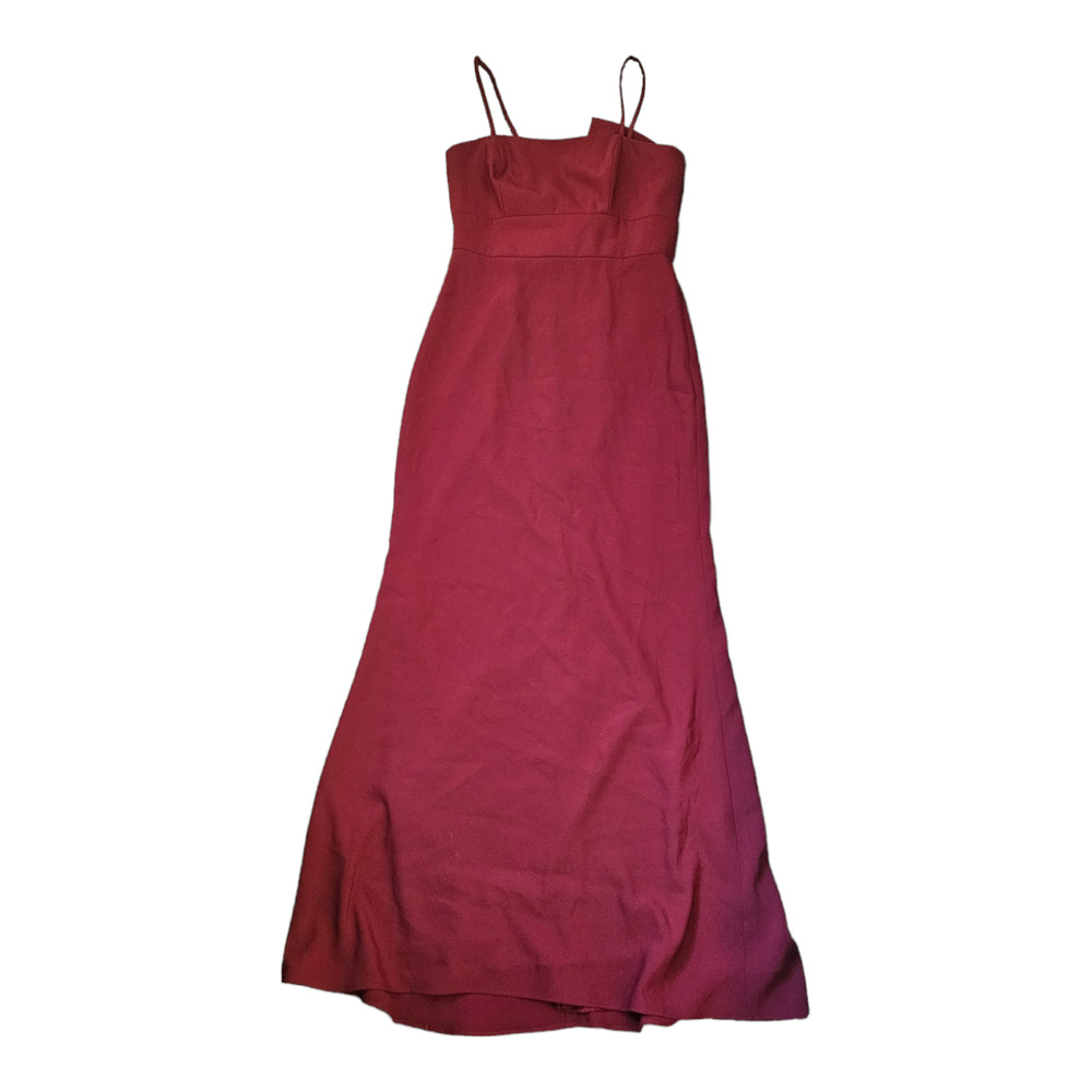 Lela Rose Small Red Sleeveless Bridesmaid Maxi Dress